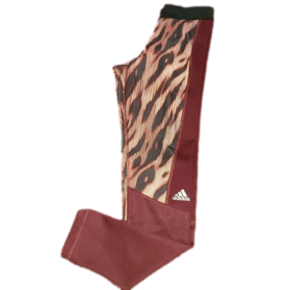 adidas Pants - Adidas Small Techfit Leggings, Red/Orange
